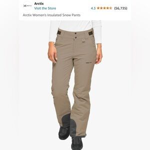 Arctic Women’s Insulated Snow Pants, Khaki, Size: Medium, New With Tags